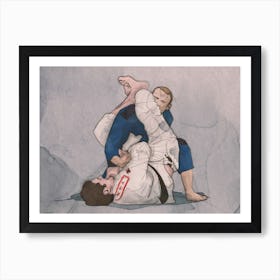 Brazilian Jiu Jitsu   Arm Bar   Landscape Art Print