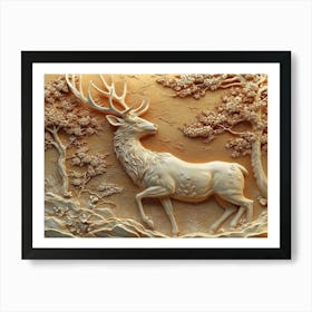 Deer In The Woods 2 Art Print