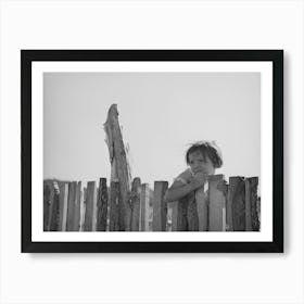 Josie Caudill Looking Over Slab Fence On Her Father S Farm, Pie Town, New Mexico By Russell Lee Art Print