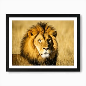 Lion In The Grass 1 Art Print