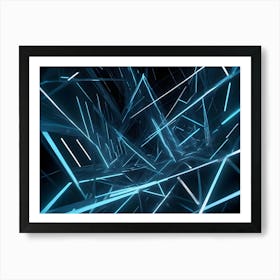 Abstract Blue Light Art Print