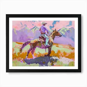 Neon Cowboy In Sierra Nevada 2 Painting Art Print