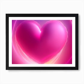 A Glowing Pink Heart Vibrant Horizontal Composition 77 Art Print