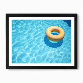 Swimming Pool And Yellow Donut Art Print