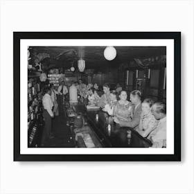 Drinking At The Bar, Crab Boil Night, Raceland, Louisiana By Russell Lee Art Print
