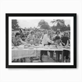 Farm Folks, Mostly Homesteaders, At Dinner During The All Day Community Sing, Pie Town, New Mexico By Russell Art Print