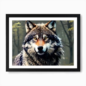 Wolf In The Woods 29 Art Print