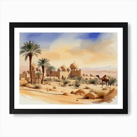 Camels In The Desert 3 Art Print