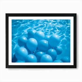 Blue Balloons Pool 1 Art Print