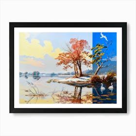 Swans On The Lake Art Print