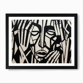 Black And White Abstract Painting 2 Art Print