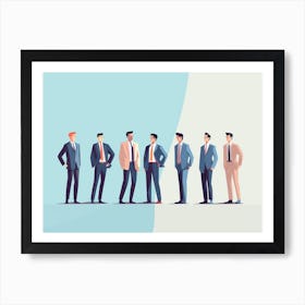 Businessmen Standing In A Row Art Print