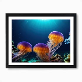 Jellyfish In The Ocean 2 Art Print