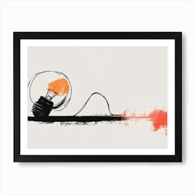 Light Bulb Ink Drawing Art Print