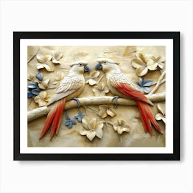 Beautiful Parrot 3d 7 Art Print