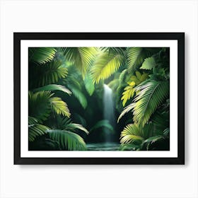 3d Tropical Forest, Wild Jungle 2 Art Print