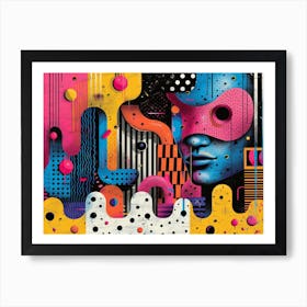 SynthGeo Shapes: A Cartoon Abstraction Abstract Painting 6 Art Print