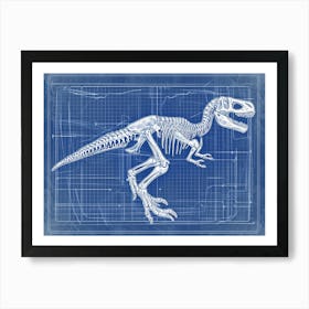 Microraptor Skeleton Hand Drawn Blueprint 3 Art Print