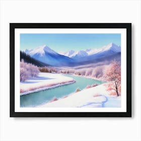 Winter's Grace: A Mountain View Art Print