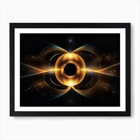 Abstract Golden Sphere Art Print