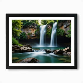 Waterfall In The Forest 4 Art Print