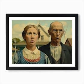 American Gothic Reimagined: Farming in the Digital Age Art Print