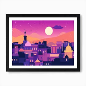 Marrakech Skyline Art Print