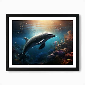 Dolphin In The Ocean 1 Art Print