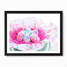 Easter Eggs In A Basket 22 Art Print