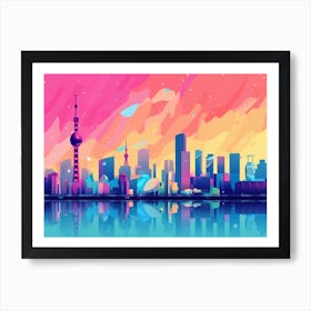 Guangzhou Skyline Art Print
