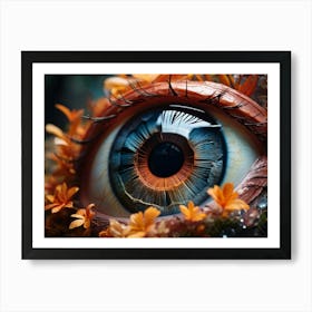 Macro Shot Of A Colossal Building Sized Eye Segmented Into Distinct Layers Each Representing A Sea Art Print