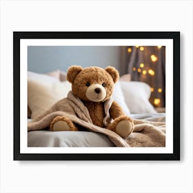 Teddy Bear In Bed 1 Art Print