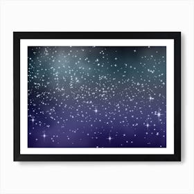 Light Blue Purple Tone Shining Star Background Art Print