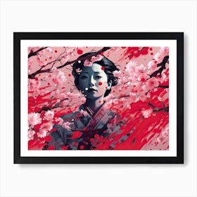 Sakura Geisha Art Print