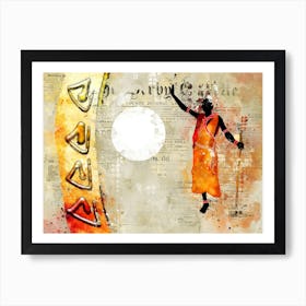 African Africa Art Painting Drawing Vintage Retro Illustration Design 12 Art Print