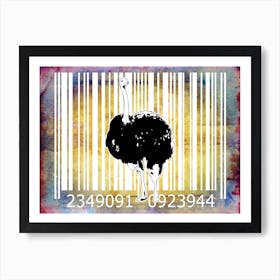 Funny Barcode Animals Art Illustration In Painting Style 045 Art Print
