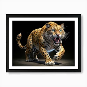 Leopard Walking Illustration Art Print