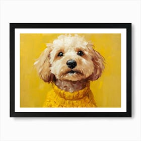 Goldendoodle In Yellow Sweater Art Print