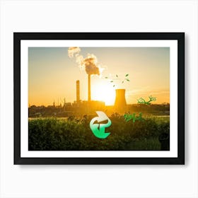 Icon Series Depicting Various Forms Of Pollution And Symbols Of Environmental Impact Awareness Incl Art Print