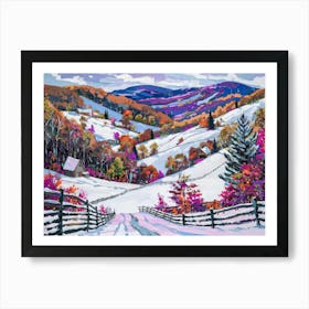 Snowy Mountain Road 1 Art Print