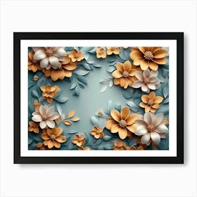 3d Design with Floral 1 Art Print