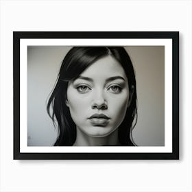 Black And White woman Art Print