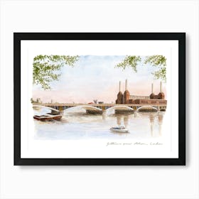 Battersea Power Station, Thames, London Art Print