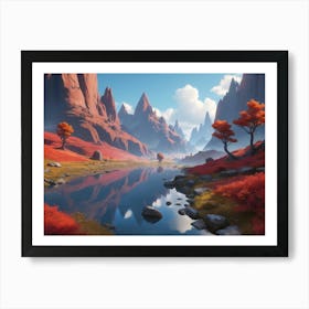 Red Mountains Art Print