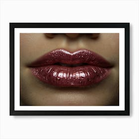 Close Up Of A Woman'S Lips 1 Art Print