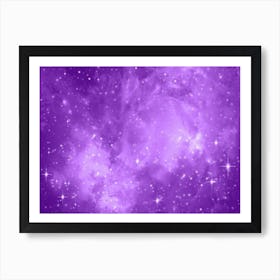 Indigo Galaxy Space Background Art Print