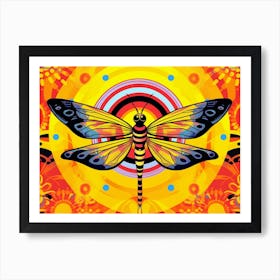 Dragonfly Pop Colour Common Whitetail Plathemis Lydia 1 Art Print