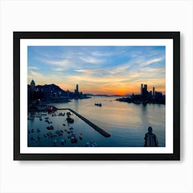 Dusk from Causeway Bay, Victoria Harbour, Hong Kong Art Print