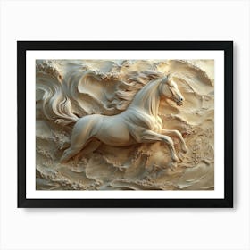 Beautiful Horse 3d 3 Art Print