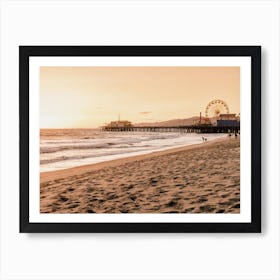 Ferris Wheel On Beach Dock Art Print